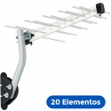 Antena Digital Externa Log Para Tv Hdtv/uhf/4k 12dbi 20 Elementos Com Kit De Instalação Lu-20-plus